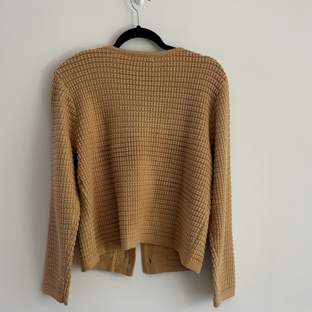 Cozy Tan Waffle Knit Cardigan - Picture 4 of 4
